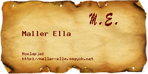 Maller Ella névjegykártya